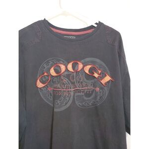 COOGI 69 Australia T-Shirt Men's 5X Black Applique Graphic Print‎ Short Sleeves